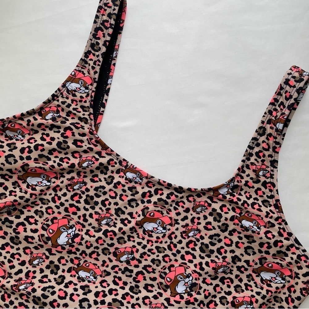 Women's Buc-ee’s Buccee Pink Leopard-Print One-Piece Swimsuit